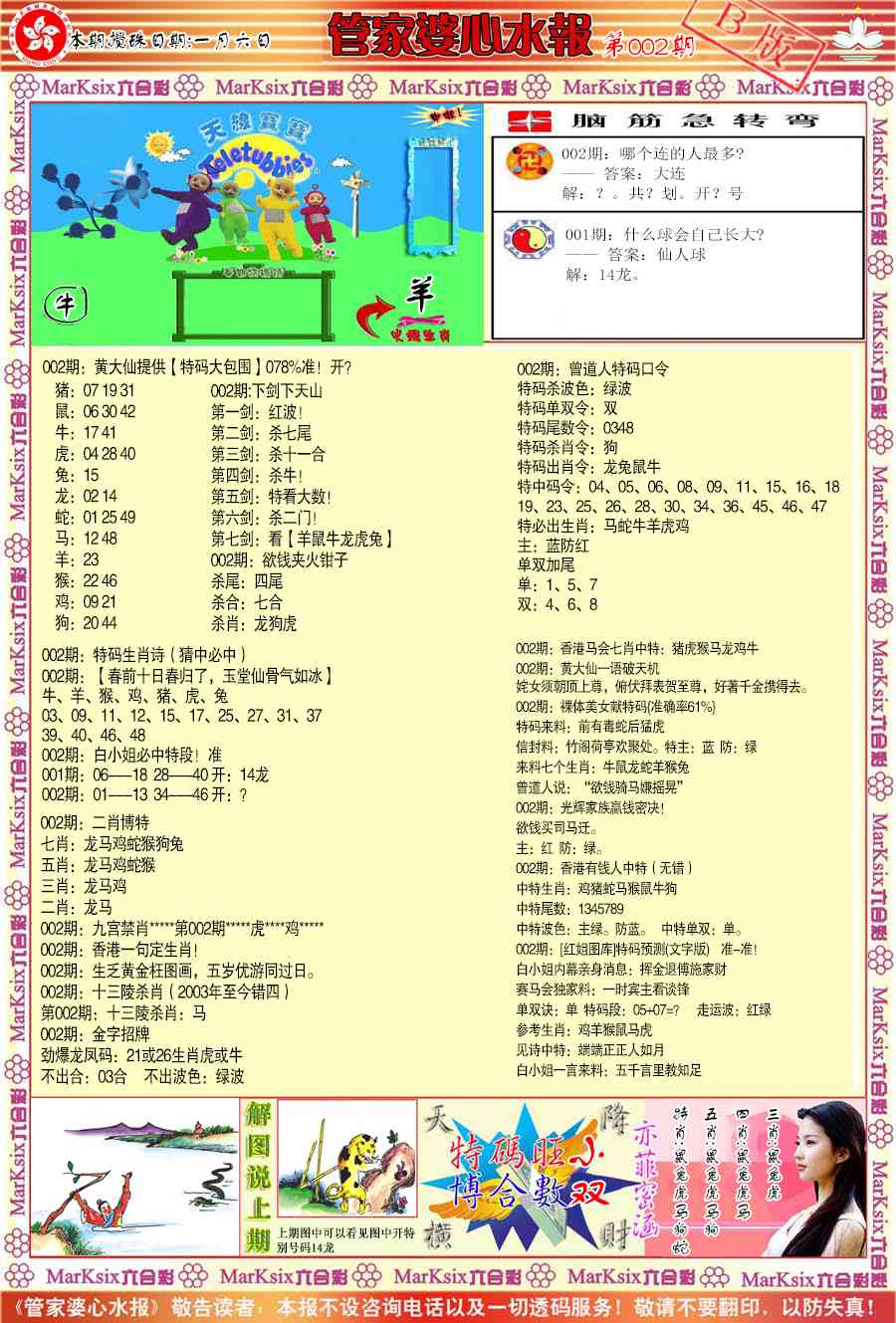 002期管家婆心水报B[图]